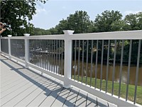 <b>White Washington Vinyl Railing with Gray Aluminum Balusters</b>